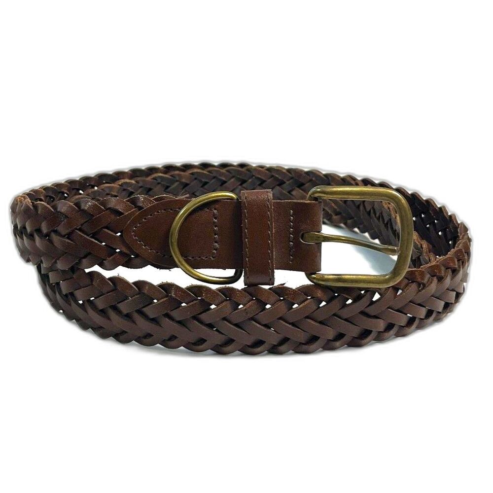 Accents Women's Genuine Leather Brown Woven Belt  SZ18/20